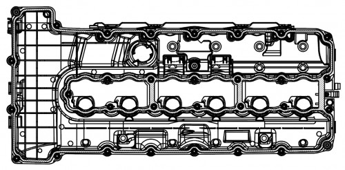 Крышка клапанная для а/м BMW X6 E71 (08-)/7 F01 (08-) 3.0i