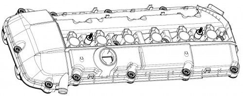 Крышка клапанная для а/м BMW X5 E53 (00-)/5 E39 (95-) 2.5i/3.0i (от 10.02) (пластик., с прокл.)
