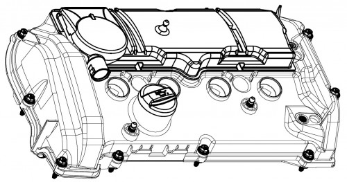 Крышка клапанная для а/м BMW 1 F20 (11-)/3 F30 (11-) 1.6i [N13] (пластик., с прокл.)