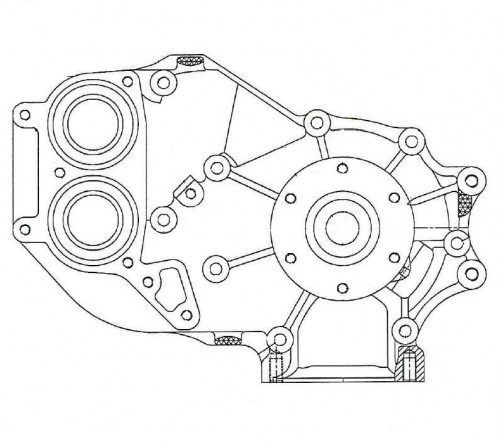 Насос водяной для автомобилей Mercedes-Benz Actros MP1 (96-)/MP2 (03-)/MP3 (08-) [OM541/542] с ретард.
