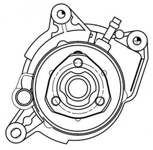 Насос водяной для автомобилей VW Golf VI (08-)/Jetta (11-)/Skoda Yeti (09-) 1.2TSi регулир.