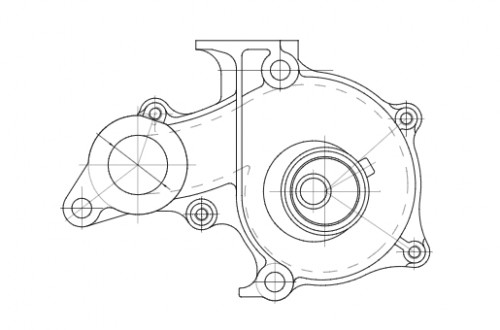 Насос водяной для автомобилей Toyota Corolla (92-) 1.3i/1.5i/1.6i [4A; 5A] (с корпусом)