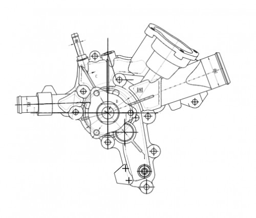 Насос водяной для автомобилей Opel Astra H (04-)/Corsa D (06-) 1.2i/1.3i/1.4i