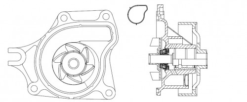 Насос водяной для автомобилей Mazda 3 (BK) (03-) 1.4/1.5/1.6