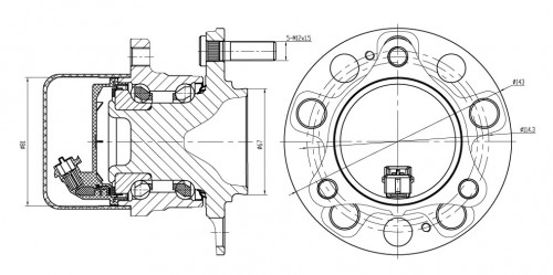Ступица задняя в сборе с подшипником для автомобиля Kia K5 (20-)/Hyundai Sonata VIII (20-)