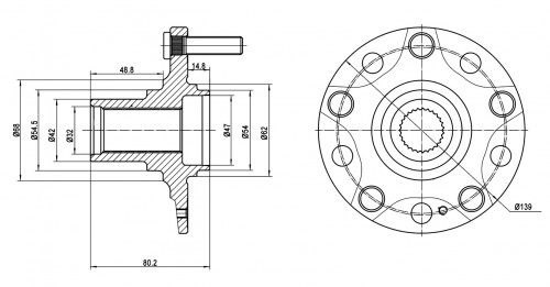 Ступица передняя для автомобиля Geely Coolray (19-)/Belgee X50 (23-)