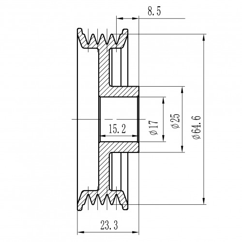 Шкив генератора для автомобилей Great Wall Hover H3 (10-) 2.0i/H5 (10-) 2.4i 4PK D65/d17