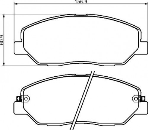 Колодки тормозные дисковые передние (керамические) для автомобилей Hyundai Santa Fe (06-) [серия PRO]