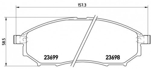 Колодки тормозные дисковые передние для автомобилей Nissan Murano (08-) / Pathfinder (05-) / Navara (05-)