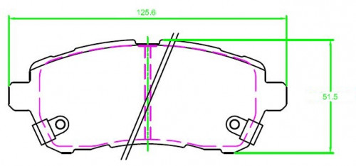 Колодки тормозные дисковые передние для автомобилей Ford Fiesta VI (08-) 126x52мм