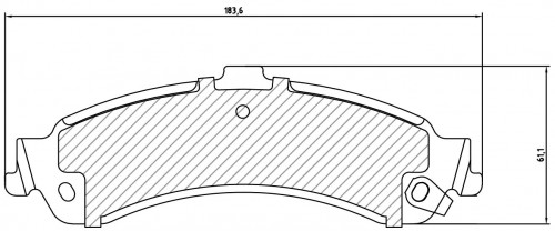Колодки тормозные дисковые передние для автомобилей Chevrolet Tahoe (00-) / Cadillac Escalade (06-) 184x61мм