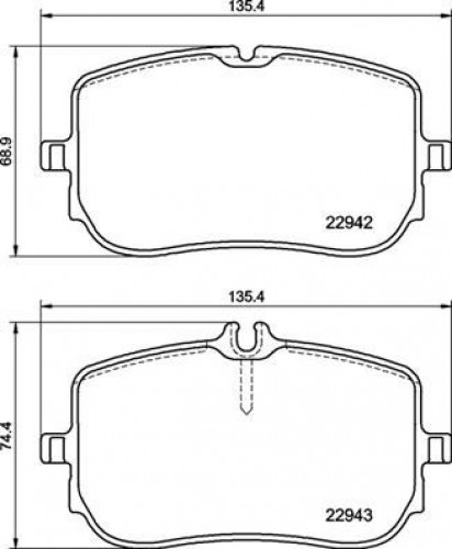 Колодки тормозные дисковые передние для автомобилей Mercedes A (W177) (18-) / CLA (C118) (19-) 135x69мм