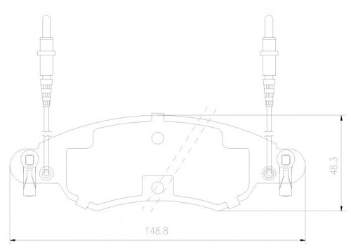 Колодки тормозные дисковые передние для автомобилей Citroen C5 (01-) / Citroen C5 (04-) 150x48мм (в комплекте с 4-мя датчиками)