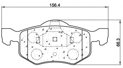 Колодки тормозные дисковые передние для автомобилей Mazda Tribute (00-) / Ford Maverick (01-) 156x66мм
