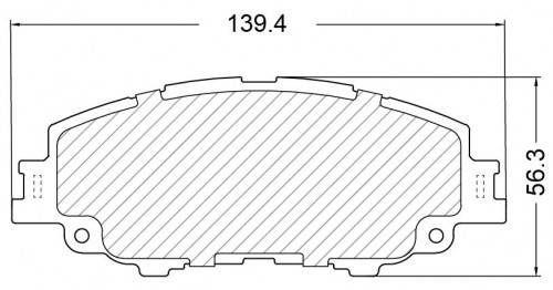 Колодки тормозные дисковые передние для автомобилей Toyota Camry (18-)/RAV4 (18-) с тормозной системой Advics 140x56мм