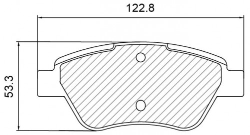 Колодки тормозные дисковые передние для автомобилей Fiat Grande Punto (05-) с акустическим предупреждением об износе