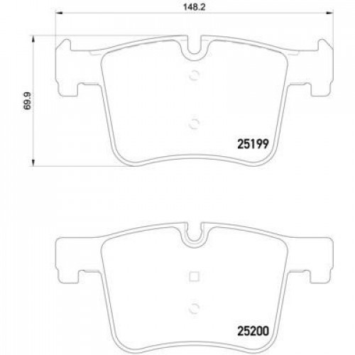 Колодки тормозные дисковые передние для автомобилей BMW 1 (F20) (11-) / 3 (F30) (11-) с тормозной системой Brembo