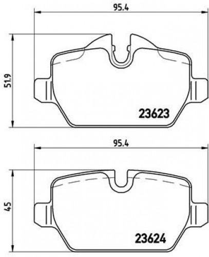 Колодки тормозные дисковые задние для автомобилей BMW 1 (E81/87) (04-) / 3 (E90) (05-) / Mini Countryman (10-)