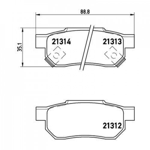 Колодки тормозные дисковые задние для автомобилей Honda Jazz (08-) / Civic (91-)