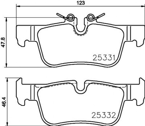 Колодки тормозные дисковые задние для автомобилей BMW X1 (F48) (15-) / 2 (F45) (14-) (в комплекте с датчиком)