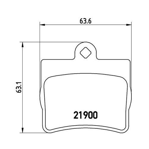 Колодки тормозные дисковые задние для автомобилей Mercedes C (W202) (93-) 64x63мм