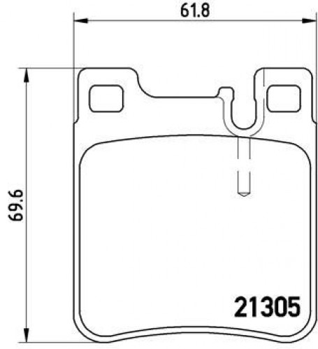 Колодки тормозные дисковые задние для автомобилей Mercedes E (W210) (95-) 62x70мм