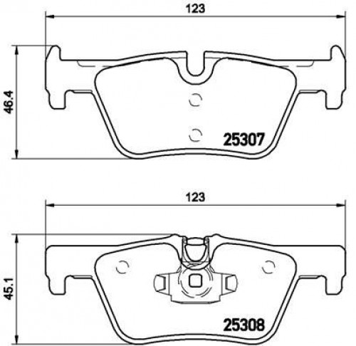 Колодки тормозные дисковые задние для автомобилей BMW 1 (F20) (11-)/3 (F30) (11-) (в комплекте с датчиком)