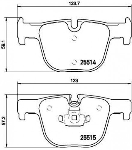 Колодки тормозные дисковые задние для автомобилей BMW 3 (F30) (11-) / 4 (F32) (13-) т/с Ate (в комплекте с датчиком)