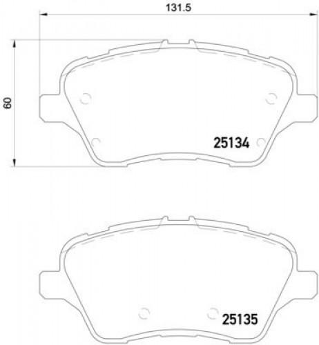 Колодки тормозные дисковые передние для автомобилей Ford Fiesta VI (08-) 132x60мм