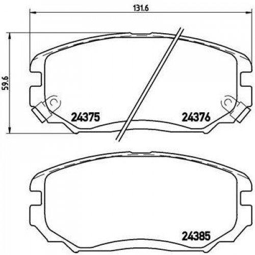 Колодки тормозные дисковые передние для автомобилей Hyundai Sonata (NF) (05-)