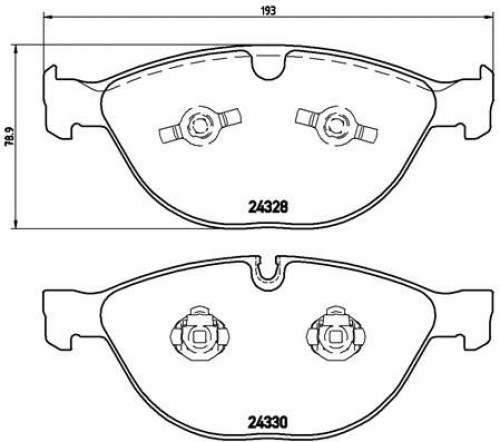 Колодки тормозные дисковые передние для автомобилей BMW M5 (E60) (03-) / M6 (E63) (03-) 193x79мм