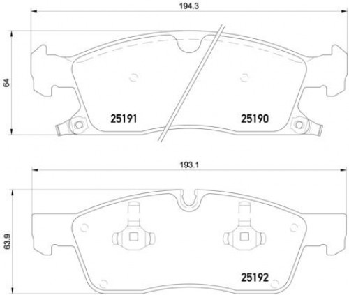 Колодки тормозные дисковые передние для автомобилей Jeep Grand Cherokee IV (10-)