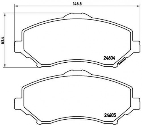 Колодки тормозные дисковые передние для автомобилей Jeep Wrangler (07-) / Chrysler Voyager (07-)