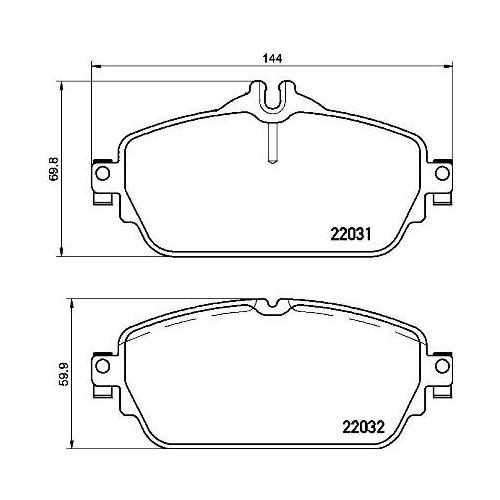 Колодки тормозные дисковые передние для автомобилей Mercedes C (W205) (14-) для тормозной системы TRW