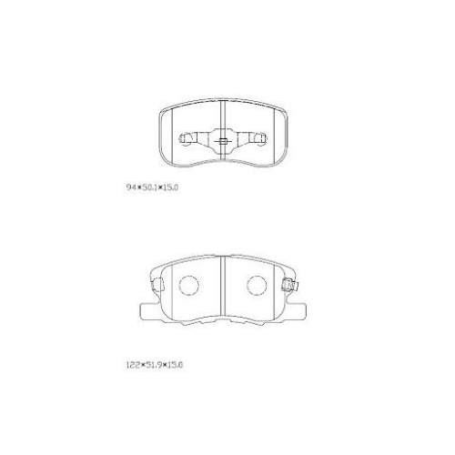 Колодки тормозные дисковые передние для автомобилей Mitsubishi Colt VI (04-) с тормозной системой Akebono (122x94мм)