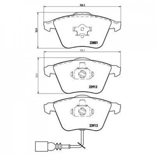 Колодки тормозные дисковые передние для автомобилей VW Passat (05-) / Audi A3 (03-) / Skoda Superb (08-) (в комплекте с датчиком)