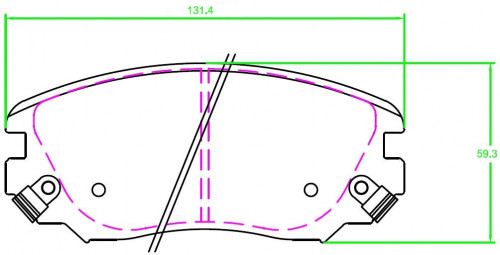 Колодки тормозные дисковые передние для автомобилей Opel Insignia (08-) / SAAB 9-5 (10-) 131x60мм
