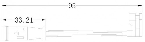 Датчик износа задних тормозных колодок для автомобилей Mercedes ML (W164) (05-) L=95