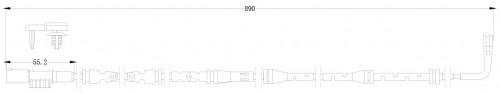 Датчик износа задних тормозных колодок для автомобилей Land Rover Discovery Sport (14-) L=890