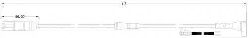 Датчик износа передних тормозных колодок для автомобилей BMW X1 (F48) (14-) L=475/255