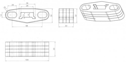 Подвес (подушка) глушителя для автомобилей Daewoo Nexia (97-)/Chevrolet Lanos (97-)