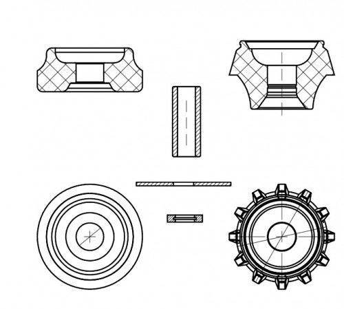 Опора амортизатора для автомобилей VW Passat B3 (88-)/B4 (93-) (задняя) (комплект)