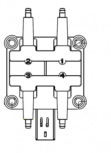 Катушка зажигания для автомобилей ГАЗ Volga Siber (08-)/Dodge Caravan (00-) 2.4i