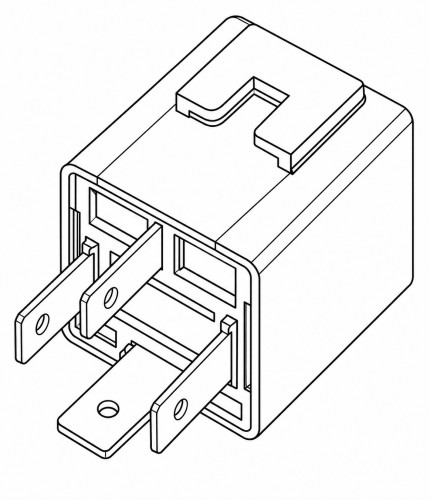 Реле 12V 30A 4 контактное (без кронштейна, с резистором)