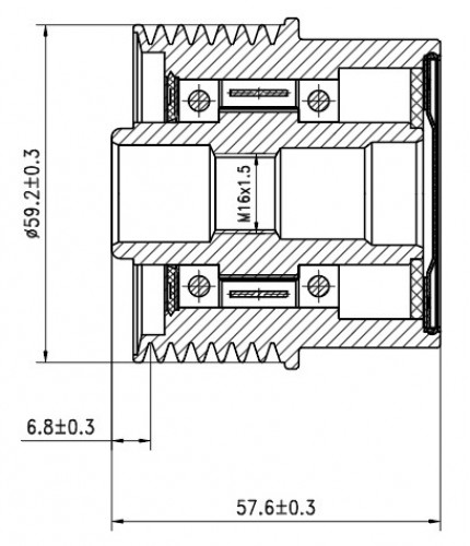 Шкив с обгонной муфтой генератора для автомобилей Ford Transit (00-) 2.4D