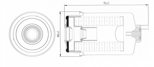 Фильтр топливный сепаратор для спецтехники Case 500/700/900-series/Caterpillar 300/900-series/CP/CS-Series d84, h154