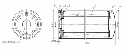Фильтр топливный тонкой очистки для спецтехники Caterpillar 100-900-series/CP/CS-series h178
