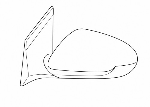 Зеркало боковое заднего вида Hyundai Solaris (17-) левое 5PIN с подогревом