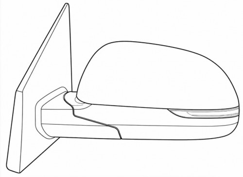 Зеркало боковое заднего вида для автомобилей KIA Rio (17-) левое 6PIN с подогревом и повторителем