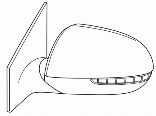 Зеркало боковое заднего вида для автомобилей KIA Rio (11-) левое 6PIN с подогревом и повторителем